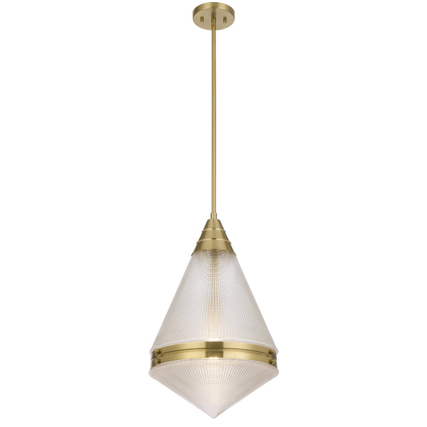Harnon 1LT Pendant Antique Gold / Textured Clear Glass E27