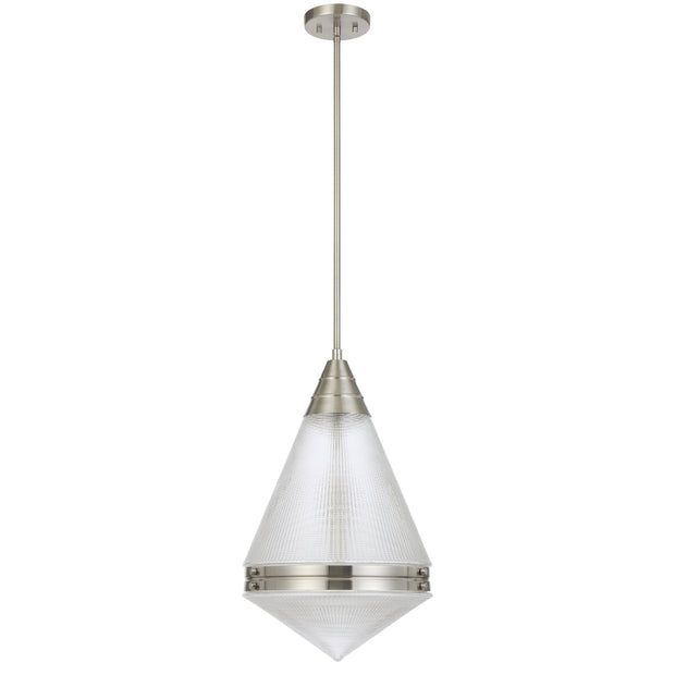 Harnon 1LT Pendant Nickel Matt / Textured Clear Glass E27