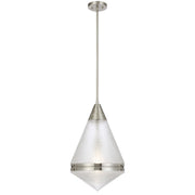 Harnon 1LT Pendant Nickel Matt / Textured Clear Glass E27