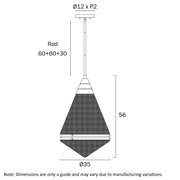 Harnon 1LT Pendant Nickel Matt / Textured Clear Glass E27
