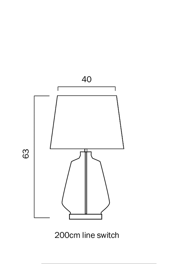 HARPER Smoke Glass with White Shade E27 Table Lamp