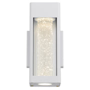 Hollis 25 10W 3000K LED IP43 Exterior Wall Light White Sand with Seed Glass