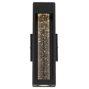 Hollis 35 10W 3000K LED IP43 Exterior Wall Light Black Sand with Seed Glass