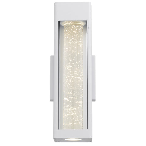 Hollis 35 10W 3000K LED IP43 Exterior Wall Light White Sand with Seed Glass