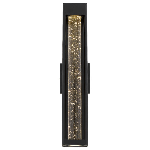 Hollis 55 10W 3000K LED IP43 Exterior Wall Light Black Sand with Seed Glass