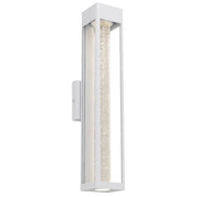 Hollis 55 10W 3000K LED IP43 Exterior Wall Light White Sand with Seed Glass