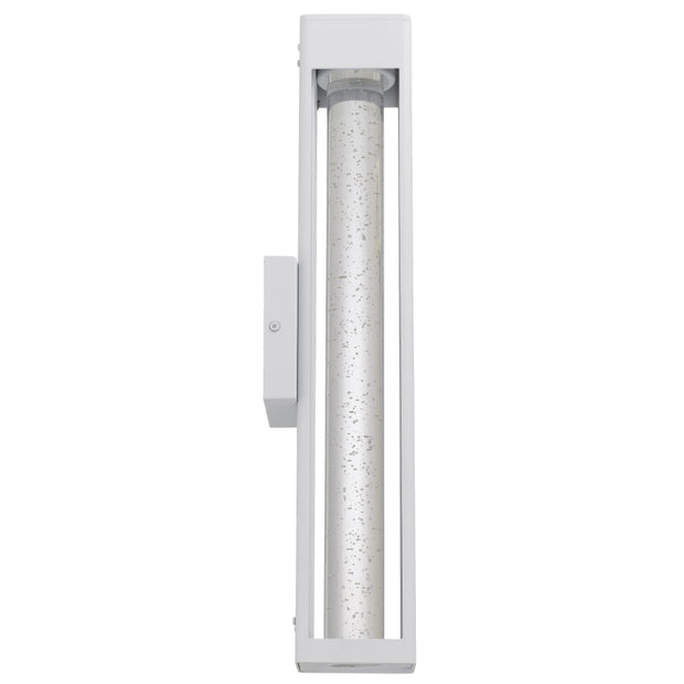 Hollis 55 10W 3000K LED IP43 Exterior Wall Light White Sand with Seed Glass