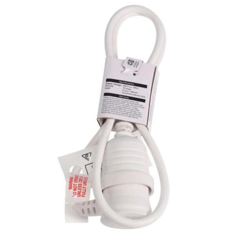 HPM Household 10A 3 Core 1.0mm² Piggyback Extension Lead 1m White