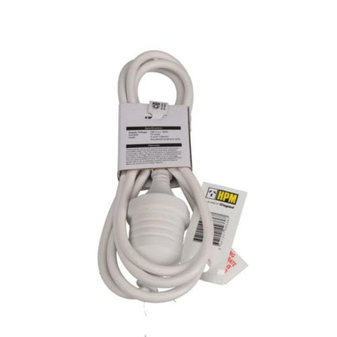 HPM Household 10A 3 Core 1.0mm² Extension Lead 2m White