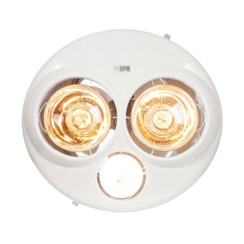 HPM 3-in-1 2-Lamp Instant Heat Bathroom Heater with Light
