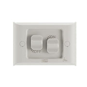 HPM AQUA 16A 2 Gang IP66 Weatherproof Surface Mount Switch Misty Grey