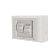HPM AQUA 16A 2 Gang IP66 Weatherproof Surface Mount Switch Misty Grey
