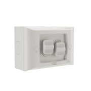 HPM AQUA 16A 2 Gang IP66 Weatherproof Surface Mount Switch Misty Grey