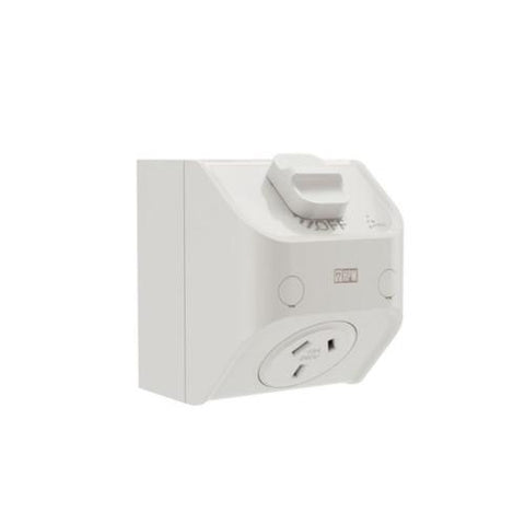 HPM AQUA 10A IP53 Weatherproof Surface Mount Compact Single Power Point Misty Grey