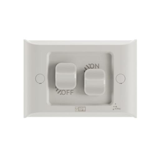 HPM AQUA 16A 2 Gang IP66 Weatherproof Flush Mount Switch Misty Grey