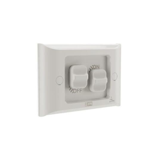 HPM AQUA 16A 2 Gang IP66 Weatherproof Flush Mount Switch Misty Grey
