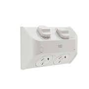 HPM AQUA 10A IP53 Weatherproof Flush Mount Double Power Point Misty Grey