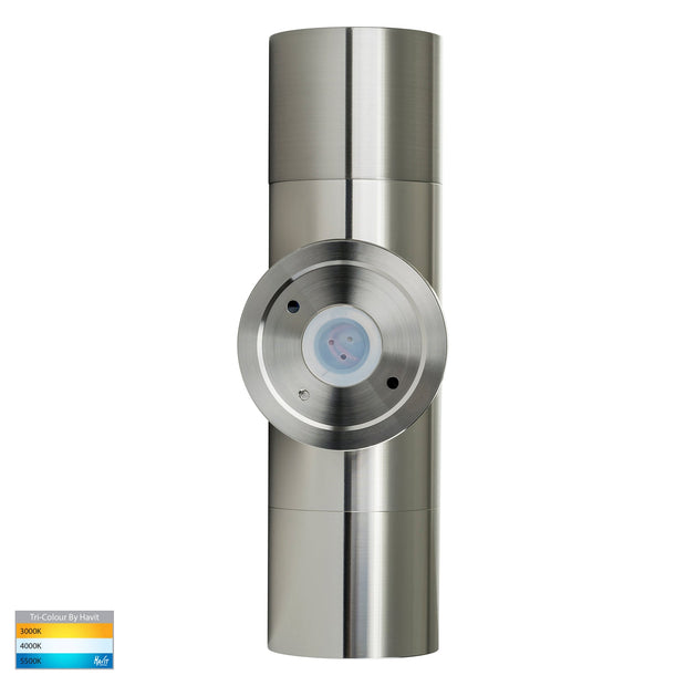 Tivah Up & Down Wall Pillar Light 316 Stainless Steel with 9in1 CCT GU10