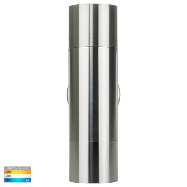 Tivah Up & Down Wall Pillar Light 316 Stainless Steel with 9in1 CCT GU10
