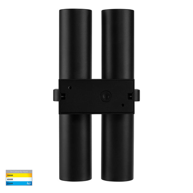 Luz CCT 4x GU10 Up & Down IP65 Wall Pillar Light Black 240v