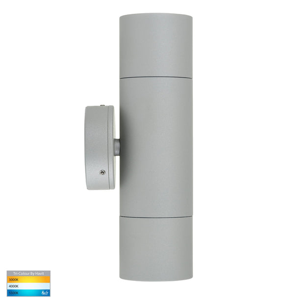 Tivah Up & Down Wall Pillar Light Silver with 9in1 CCT GU10
