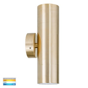 Tivah Up & Down Wall Pillar Light Brass with 9in1 CCT GU10