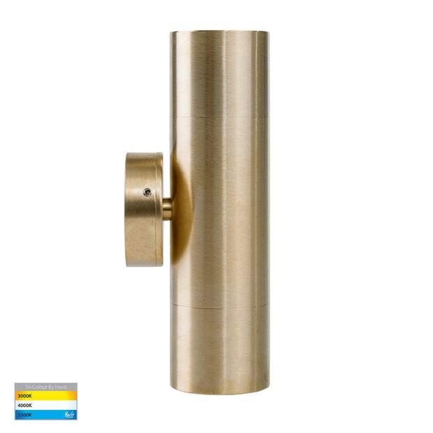 Tivah Up & Down Wall Pillar Light Brass with 9in1 CCT GU10