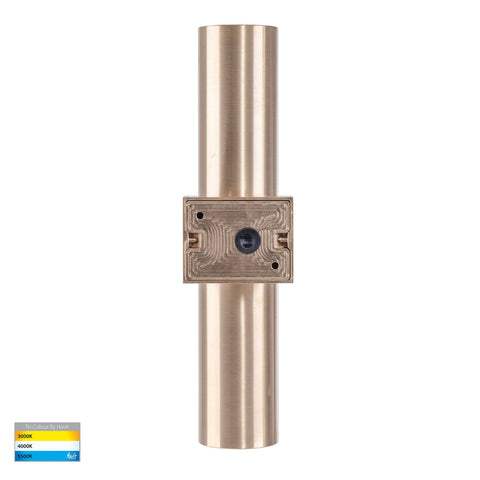 Luz CCT 2 x GU10 Up & Down IP65 Wall Pillar Light Brass