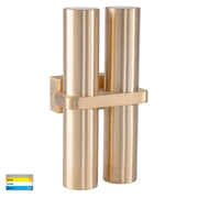 Luz CCT 4 x GU10 Up & Down IP65 Wall Pillar Light Brass