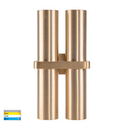 Luz CCT 4 x GU10 Up & Down IP65 Wall Pillar Light Brass