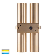 Luz CCT 4 x GU10 Up & Down IP65 Wall Pillar Light Brass