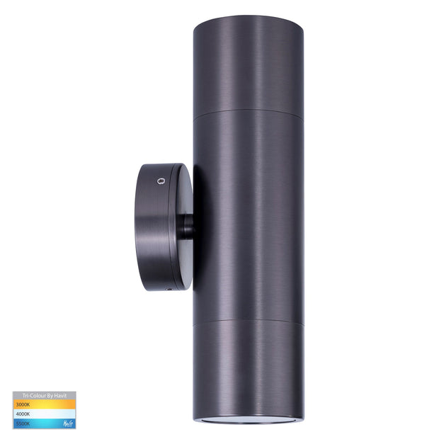 Tivah Up & Down Wall Pillar Light Graphite Coloured with 9in1 CCT GU10