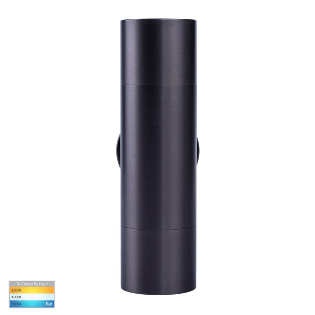 Tivah Up & Down Wall Pillar Light Graphite Coloured with 9in1 CCT GU10