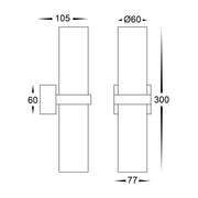 Luz CCT 2 x GU10 Up & Down IP65 Wall Pillar Light Brass