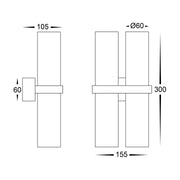 Luz CCT 4x GU10 Up & Down IP65 Wall Pillar Light White 240v