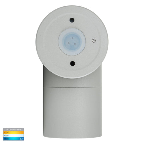 Tivah Single Fixed Wall Pillar Light Silver with 9in1 CCT GU10