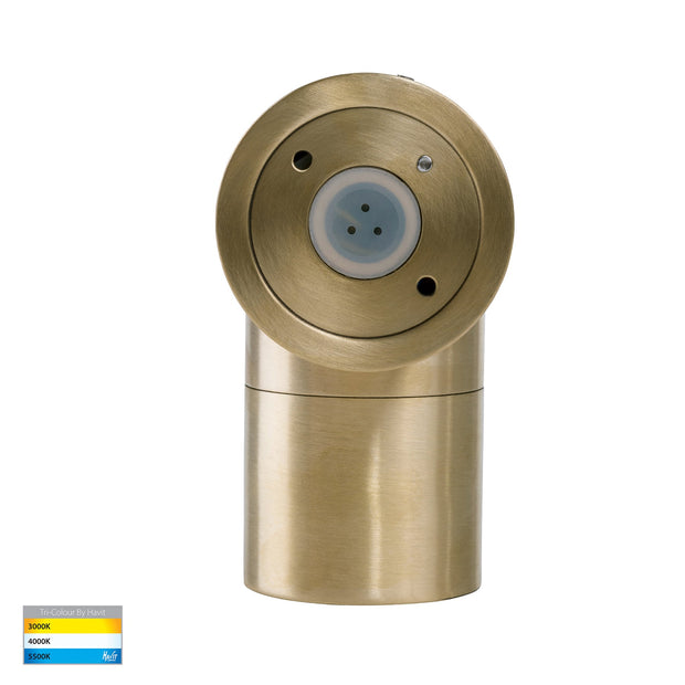 Tivah Single Fixed Wall Pillar Light Solid Brass with 5w CCT MR16