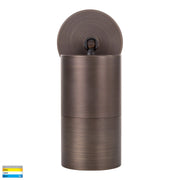Tivah Single Adjustable Wall Pillar Light Antique Brass with 9in1 CCT GU10
