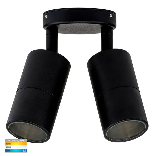 HV1327GU10T Tivah Double Adjustable Wall Pillar Light Black