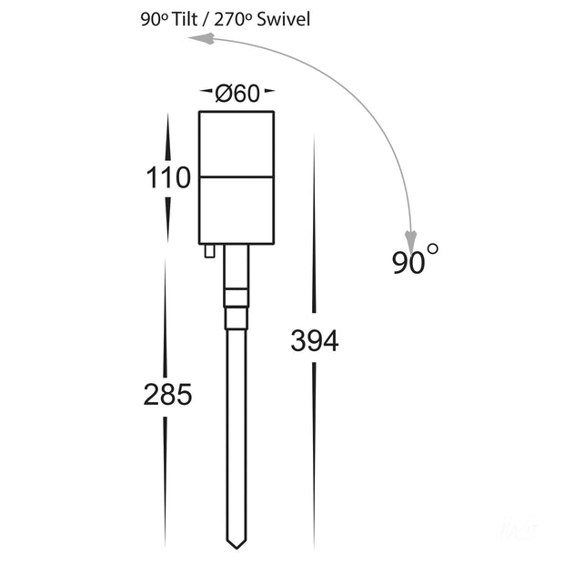 HV1427T Tivah 5w 12v CCT LED Single Adjustable Spike - White