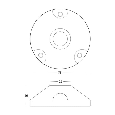 Black Surface Mounting Base