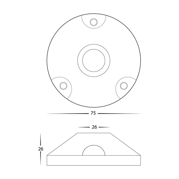 Black Surface Mounting Base