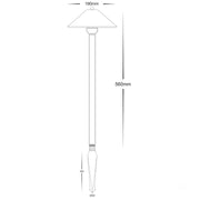 Forn Bollard Light Spike Antique Brass 3.2w Tri Colour 12v 225mm