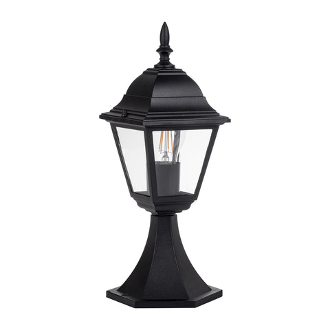 Newark Pillar Light Black 8w E27 Warm White