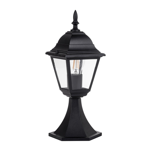 Newark Pillar Light Black 8w E27 Warm White