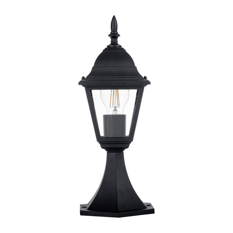 Newark Pillar Light Black 8w E27 Warm White