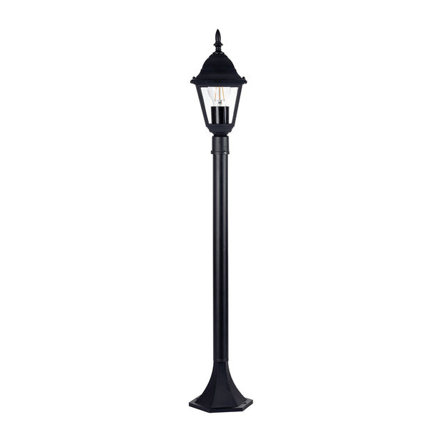 Newark 1000mm Post Light Black 8w E27 Warm White