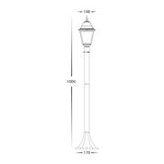 Newark 1000mm Post Light Black 8w E27 Warm White