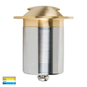 Viale 5W 3CCT LED 12V Double In-ground Path /Driveway Light Round 316 Stainless Steel + Brass