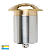 Viale 5W 3CCT LED 12V Triple In-ground Path/Driveway Light Round 316 Stainless Steel + Brass